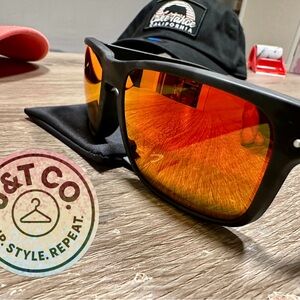 Oakley Black/Grey Camo Sunglasses with Orange Lenses